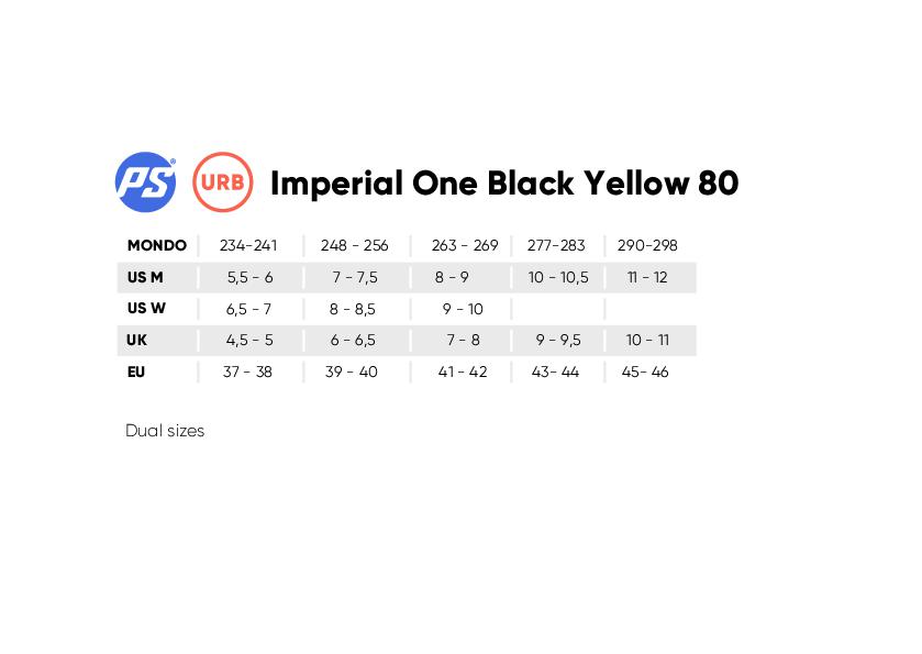 Powerslide - Imperial One Black Yellow 80 - freeskate riedučiai - dydžiai